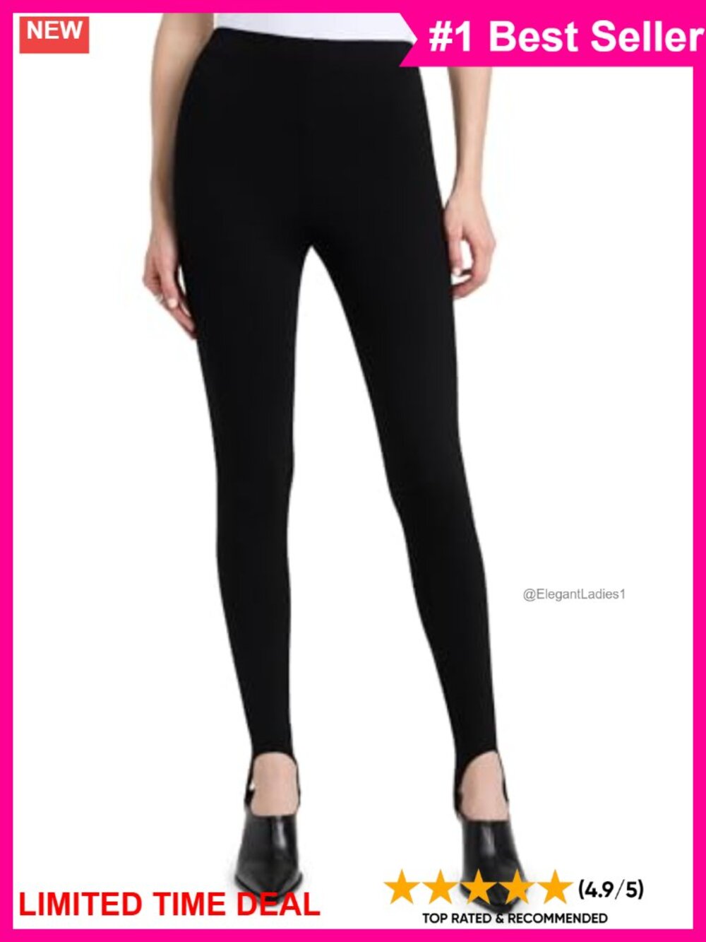 Leset Rio Stirrup Pants Ponte Jersey High Rise Casual Leggings